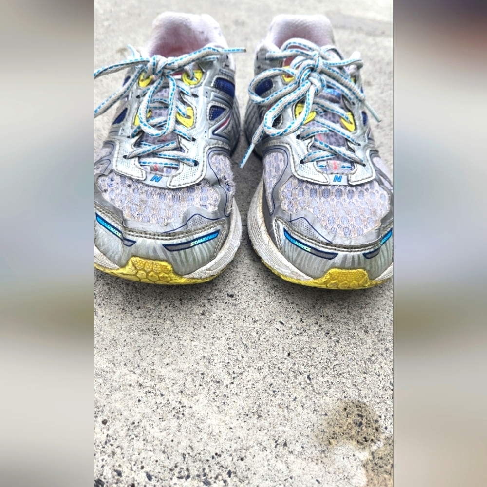 New Balance 860 V4 Silver Blue Yellow Running Shoes Women's 7.5 W860WB4